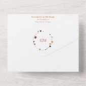 Elegant Burnt Orange Wappen Monogram Wedding All In One Einladung (Rückseite)