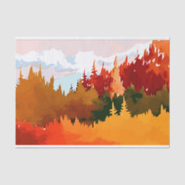 Elegant Burnt Orange Wasserfarbe Herbstlandschaft Seidenpapier