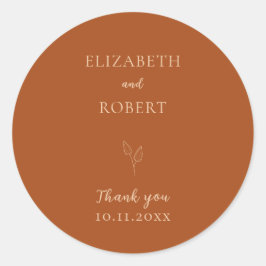 Elegant Burnt Orange Wedding Frische Pasta machen Runder Aufkleber