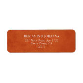 Elegant Burnt Orange Wedding Rücksendeadresse (Vorne)