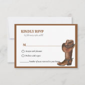 Elegant Burnt Orange Western Cowboy Wedding RSVP Karte (Vorderseite)