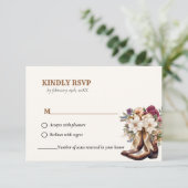 Elegant Burnt Orange Western Cowboy Wedding RSVP Karte (Stehend Vorderseite)