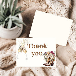 Elegant Burnt Orange Western Cowboy Wedding RSVP Karte