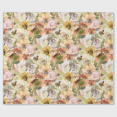 Elegant Burnt Orange Yellow Fall Herbst Blüte Geschenkpapier (Flach)