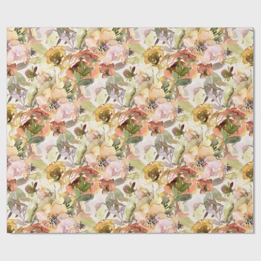 Elegant Burnt Orange Yellow Fall Herbst Blüte Geschenkpapier (Flach)