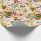 Elegant Burnt Orange Yellow Fall Herbst Blüte Geschenkpapier (Ecke)