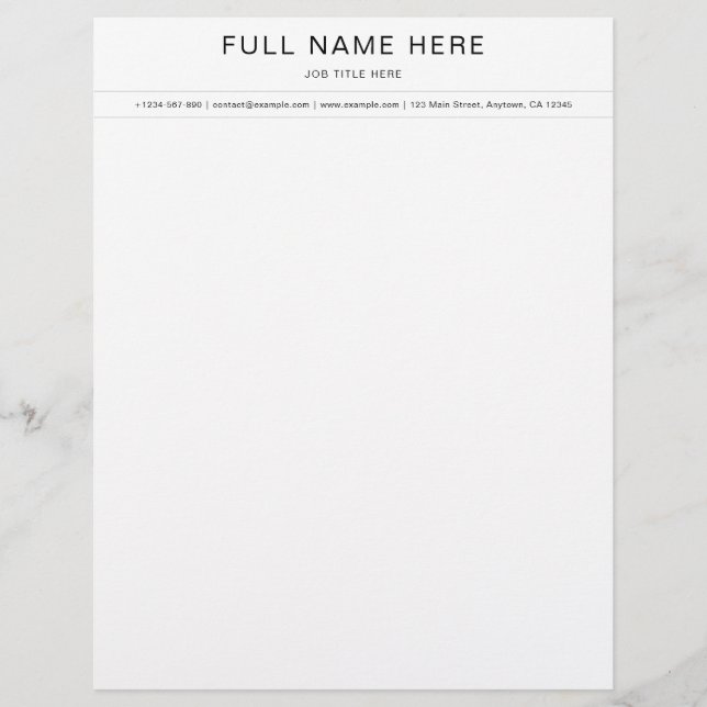 Elegant Business Letterhead with Contact Informati Briefbogen (Vorderseite)