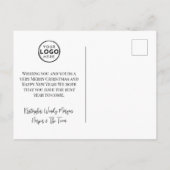 Elegant Business Logo Christmas Feiertagspostkarte (Rückseite)