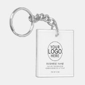 Elegant Business Logo Corporate QR Code Custom Schlüsselanhänger (Vorderseite links)