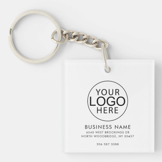 Elegant Business Logo Corporate QR Code Custom Schlüsselanhänger (Vorderseite)