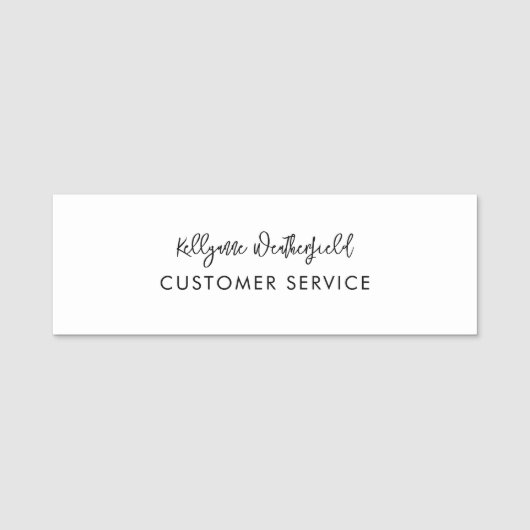 Elegant Business Modern Service Personnel Namensschild (Vorderseite)