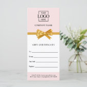 Elegant Business Personalized Gift Certificate (Stehend Vorderseite)
