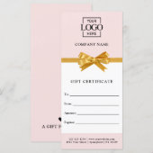 Elegant Business Personalized Gift Certificate (Vorne/Hinten)