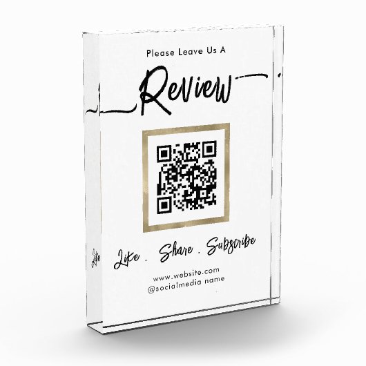Elegant Business Review QR Code Photo Block (Links)