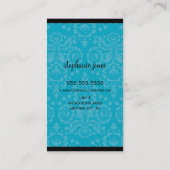 ELEGANT BUSINESS stilvoll schwarz-schwarz-blau-Dam Visitenkarte (Rückseite)