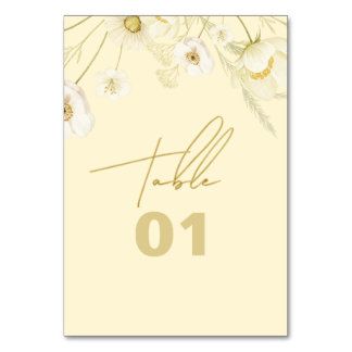 Elegant Butter yellow botanical modern wedding Tischnummer