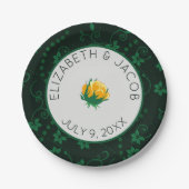 Elegant Butter Yellow Camellia Wedding Pappteller (Vorderseite)