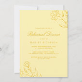 Elegant Butter Yellow Wedding Rehearsal Dinner Einladung (Vorderseite)