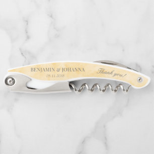 Elegant Butter Yellow Wedding Vielen Dank Kellnermesser