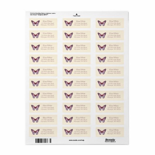 Elegant Butterflies Brautparty Address CUSTOM (Vorne)