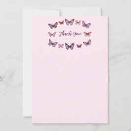 Elegant Butterflies Brautparty CUSTOM Dankeskarte