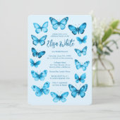 Elegant Butterflies Brautparty CUSTOM Einladung (Stehend Vorderseite)