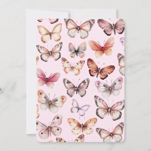 Elegant Butterflies Brautparty CUSTOM Einladung (Rückseite)