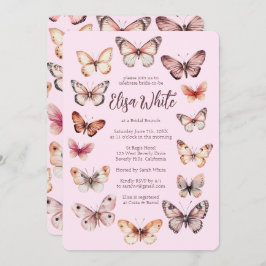 Elegant Butterflies Brautparty CUSTOM Einladung