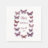 Elegant Butterflies Brautparty CUSTOM Serviette (Vorderseite)