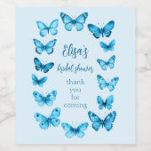Elegant Butterflies Brautparty CUSTOM Weinetikett (Einzelnes Label)