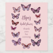 Elegant Butterflies Brautparty CUSTOM Weinetikett (Einzelnes Label)