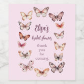 Elegant Butterflies Brautparty CUSTOM Weinetikett (Einzelnes Label)
