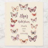 Elegant Butterflies Brautparty CUSTOM Weinetikett (Einzelnes Label)