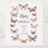 Elegant Butterflies Brautparty CUSTOM Weinetikett (Einzelnes Label)