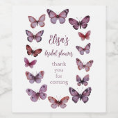 Elegant Butterflies Brautparty CUSTOM Weinetikett (Einzelnes Label)