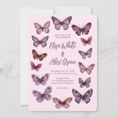 Elegant Butterflies CUSTOM Hochzeit Einladung (Vorderseite)