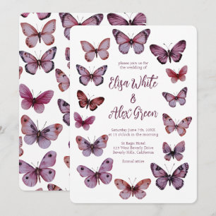 Elegant Butterflies CUSTOM Hochzeit Einladung