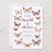 Elegant Butterflies CUSTOM Hochzeit Einladung (Vorderseite)