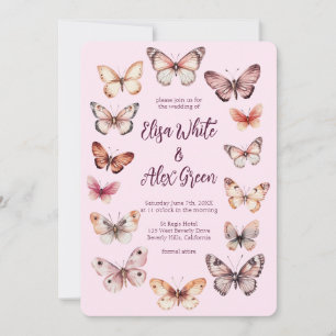 Elegant Butterflies CUSTOM Hochzeit Einladung