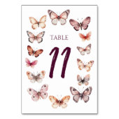 Elegant Butterflies CUSTOM Hochzeit Tischnummer (Vorderseite)
