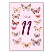 Elegant Butterflies CUSTOM Hochzeit Tischnummer (Vorderseite)
