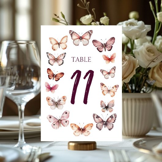 Elegant Butterflies CUSTOM Hochzeit Tischnummer