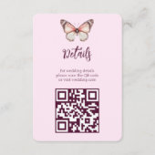 Elegant Butterflies Wedding CUSTOM QR-Code Begleitkarte (Vorderseite)