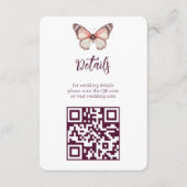 Elegant Butterflies Wedding CUSTOM QR-Code Begleitkarte (Vorderseite)
