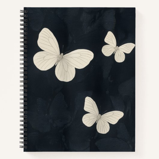 Elegant Butterflies Woven Spiral Notebook Notizblock (Vorderseite)