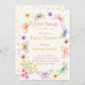 Elegant Butterfly auf der Way Girl Dusche Einladung (Vorne/Hinten)