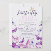 Elegant Butterfly Baby Girl Baby Shower  Einladung (Vorderseite)