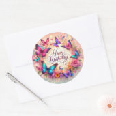 Elegant butterfly birthday sticker (Umschlag)
