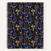 Elegant Butterfly Botanical Night Pattern Notizblock (Vorderseite)