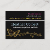 Elegant Butterfly Caregiver Trusting Professional Visitenkarte (Vorderseite)